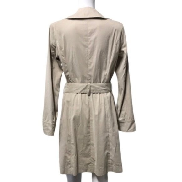 NWT SAKS FIFTH AVENUE Ruffle-Trimmed Trench Coat - Picture 4 of 6